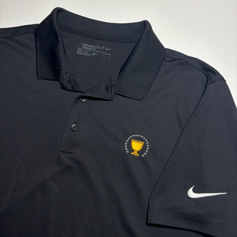 Nike Golf Presidents Cup Polo Shirt Mens Medium Standard Fit Black Dri-FIT - Picture 6 of 8